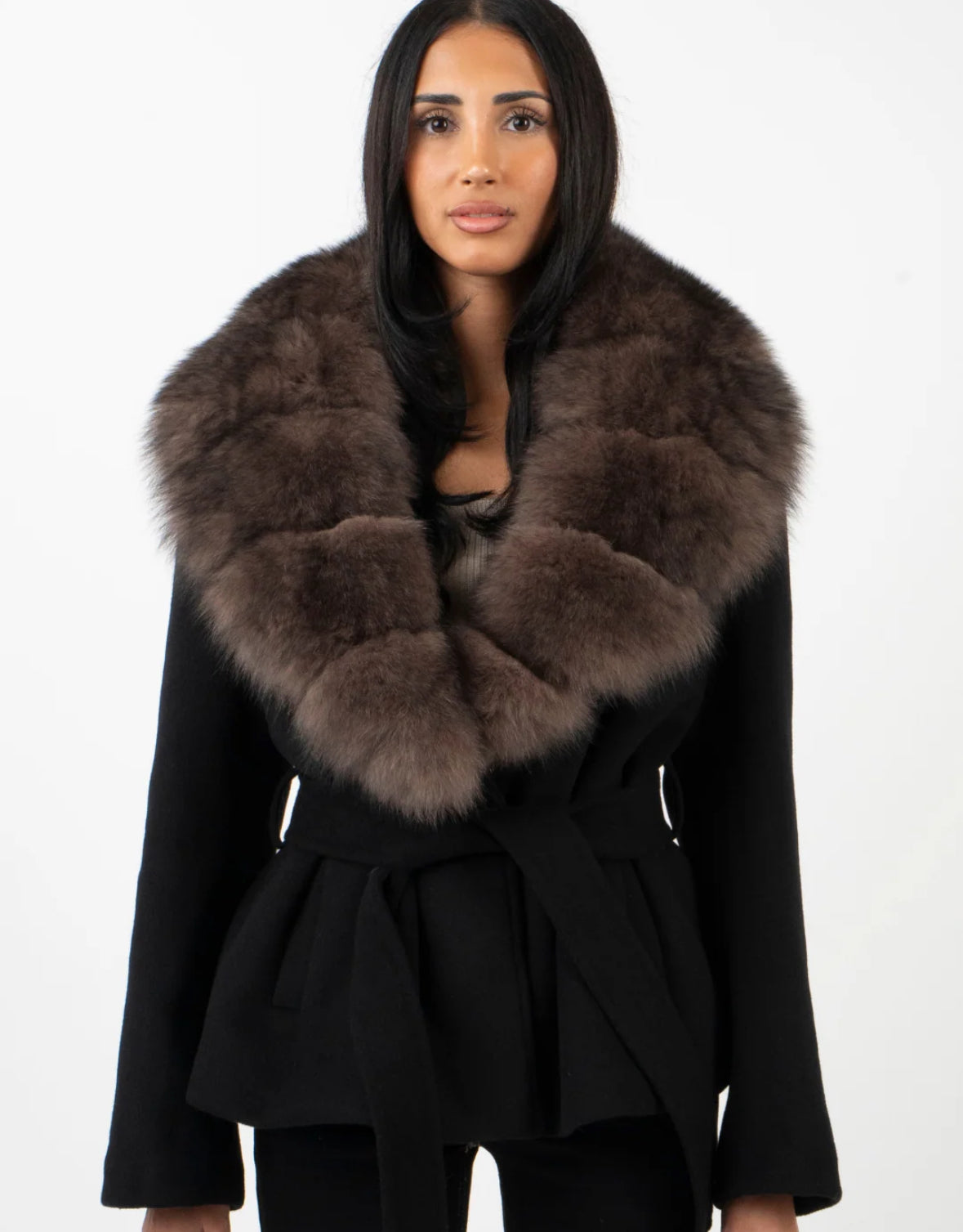 "Koko" Mantel mit Fellkragen