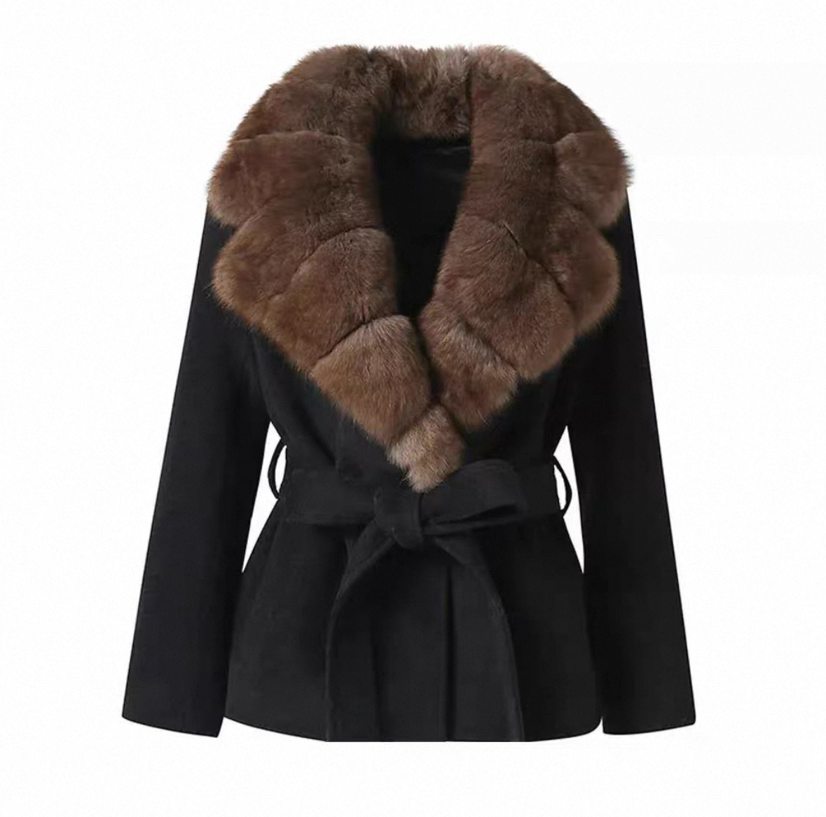 "Koko" Mantel mit Fellkragen