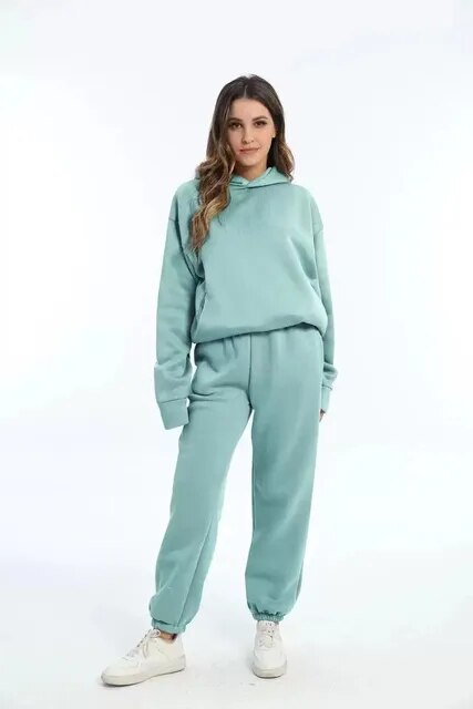 Damen Set mit Kapuzenpullover und Jogginghose